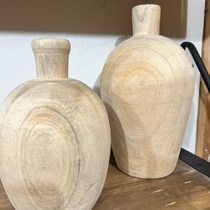 2 wooden vases from Magnolia by Joanna Gaines